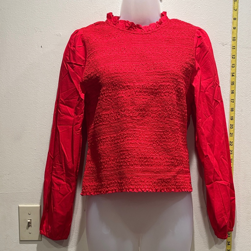 J. Crew Scarlet Textured Blouse